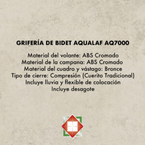 Grifería Aqualaf Bidet AQ7000