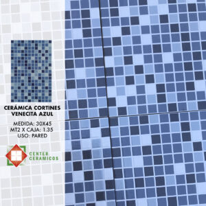 Cerámica Cortines Venecita Azul Mix 30×45