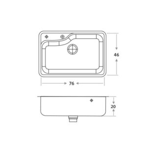 Mi Pileta Bacha de Cocina 800E Linea Lujo 76x46x21