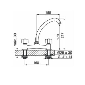 Grifería FV Kansas Para Cocina 413/24_x000D_