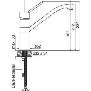 Grifería FV Newport Monocomando Alto Para Cocina 411.02/b2