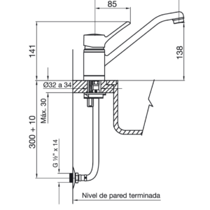 Grifería FV Swing Monocomando Para Cocina 411.01/90