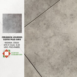Cerámica Lourdes Cotto Plus Gris 35×35