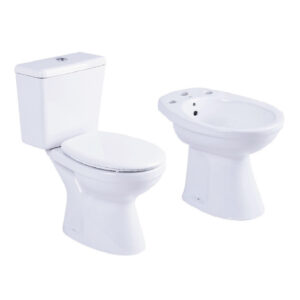 Combo Inodoro Largo-Depósito de Apoyo-Bidet 3 Agujeros Roca Italiana