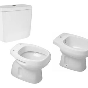 Combo Inodoro Corto-Depósito de Colgar-Bidet 1 Agujero Roca Monaco