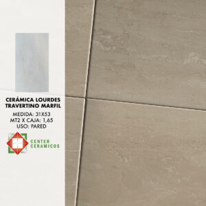 Cerámica Lourdes Travertino Marfil 31×53