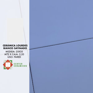 Cerámica Lourdes Bianco Satinado 25x35 - Center Cerámicos