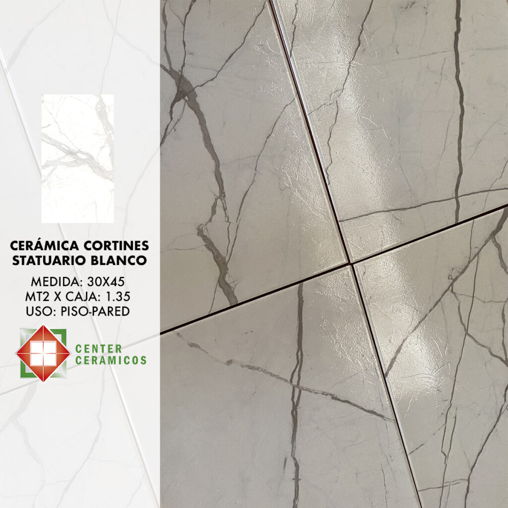 Cer Mica Cortines Statuario Blanco Center Cer Micos