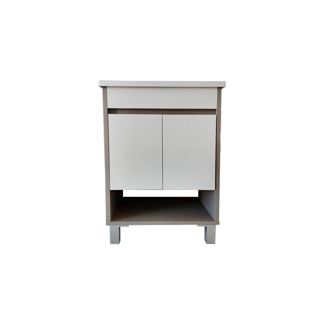 VANITORY ITAR BARI ARCILLA DE PIE 50CM + MESADA BCO DE MARMOLINA ITAR 1 AGUJERO 50CM