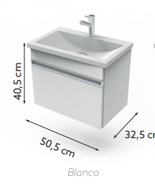 VANITORY ITAR CHALTEN 50CM BCO DE COLGAR SIN BACHA