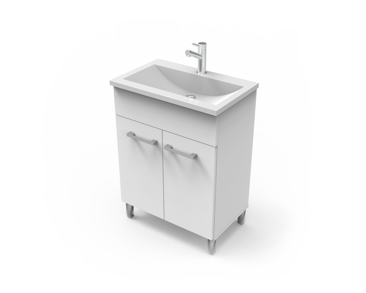 VANITORY ITAR CLASSIC BLANCO DE PIE 50CM + MESADA BCO DE MARMOLINA ITAR 1 AGUJERO 50CM