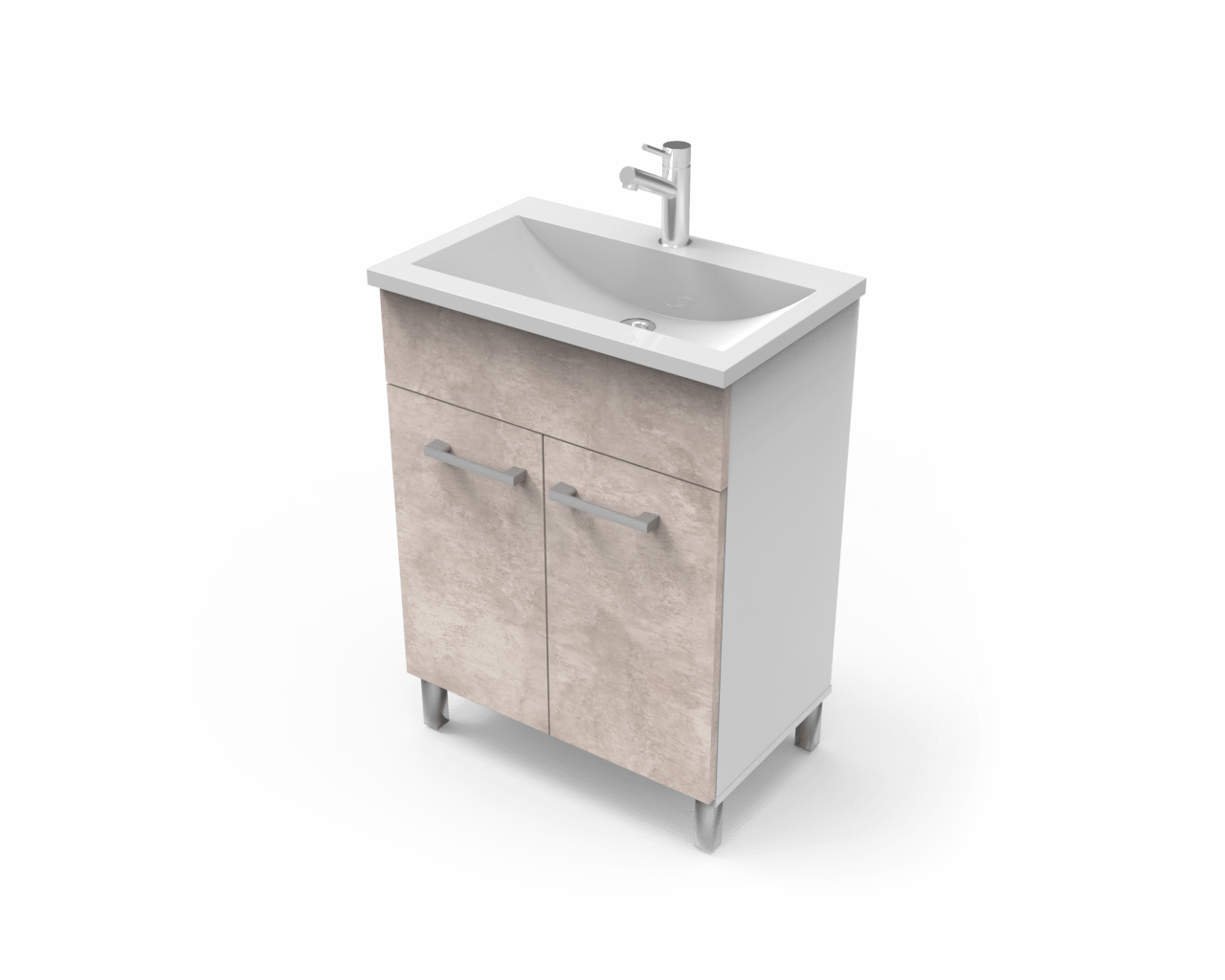 VANITORY ITAR CLASSIC HOME DE PIE 60CM + MESADA BCO DE MARMOLINA ITAR 1 AGUJERO 60CM