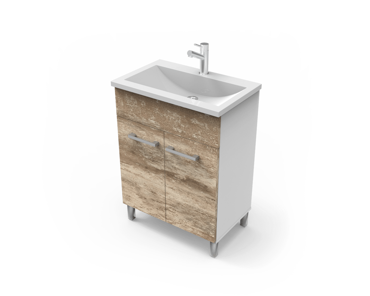 VANITORY ITAR CLASSIC PRAGA DE PIE 50CM + MESADA BCO DE MARMOLINA ITAR 1 AGUJERO 50CM