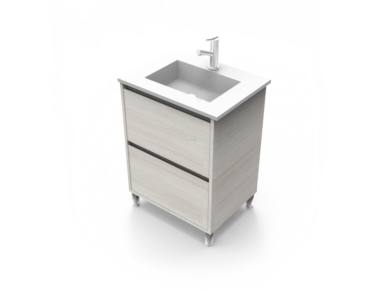 VANITORY ITAR NIZA ARTICO DE PIE 60CM + MESADA BCO DE MARMOLINA ITAR 1 AGUJERO 60CM